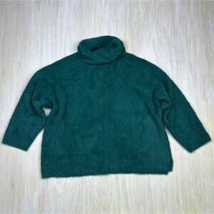 ASOS Design Dark Green High Neck Fluffy Eyelash Yarn Cozy Pullover Sweater 12